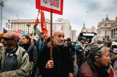 Movilizacin social a las puertas del Congreso de Argentina contra la 'ley mnibus'