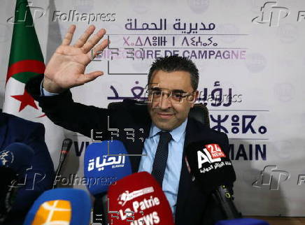 Presidential candidate Youcef Aouchiche press conference in Algiers