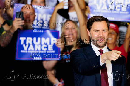 Republican U.S. vice presidential nominee Senator JD Vance rallies in Newtown