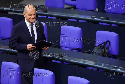 Germany's Scholz addresses parliament in Berlin