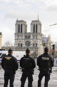 Security arrangements in the surrounding area for the reopening of Notre Dame de Paris