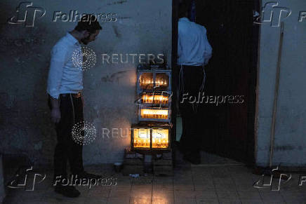 Last day of Hanukkah in Bnei Brak Israel