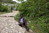 People visit La Citadel in Milot following the installation of the Haiti transitional government