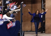 US Vice President Kamala Harris attends campaign event at Craig Ranch Regional Park