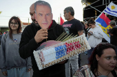 Uruguay's centre-left presidential candidate Yamandu Orsi holds his closing campaign rally, in Las Piedras