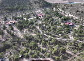 A drone view shows the area for big cats at the AAP rescue and rehabilitation center for exotic mammals, in Villena