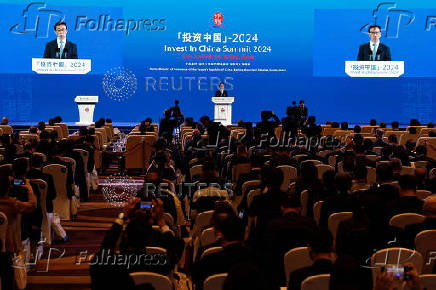 FILE PHOTO: Chinese Vice President Han Zheng speaks at the Invest in China Summit 2024, in Beijing