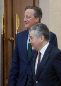 Britain's Foreign Secretary David Cameron visits Kyrgyzstan