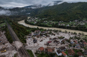 Aftermath of deadly floods and landslides in a village of Donja Jablanica