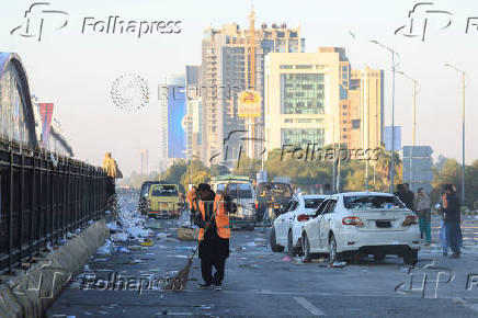 Aftermath of an anti-government rally by supporters of former Pakistani PM Khan's party PTI, in Islamabad