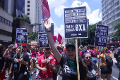 Manifestao contra a escala 6x1 na Av Paulista em SP