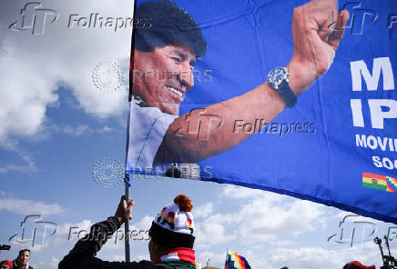 Bolivia's former President Morales leads a march against Bolivia's President Arce and his government, in Caracollo