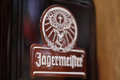 A view of the Jagermeister logo in a supermarket in Sarajevo