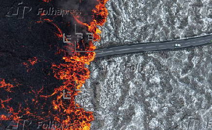 Erupcin volcnica cerca de Grindavik (Islandia)