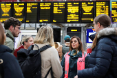 Train cancellations due to Storm Bert in London