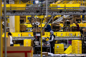 Amazon fulfillment center buzzes on Cyber Monday