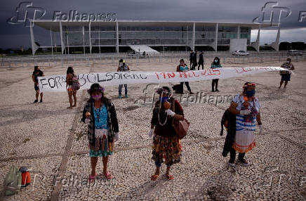 Indgenas protestam contra o governo Bolsonaro