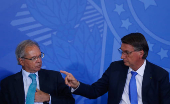 O ministro Paulo Guedes e o presidente Jair Bolsonaro