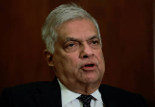 FILE PHOTO: Sri Lanka's President Wickremesinghe attends an interview with Reuters at his office in Colombo