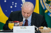 Lula durante caf da manh com jornalistas