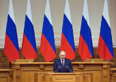 Russian President Putin addresses Council of Legislators in St Petersburg