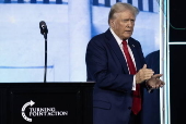 US former president Trump attends Turning Point Action event in Florida