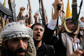 FILE PHOTO: Protesters rally to show solidarity with Palestinians in the Gaza Strip, in Sanaa