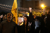 People protest following an Israeli strike on Lebanon, in Tehran