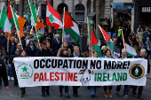 Demonstration in support of Palestinians in Gaza, in Dublin