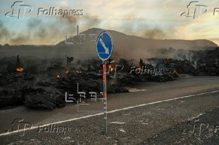 Volcano eruption near Grindavik