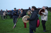 Winter solstice at 5000-year-old stone age tomb of Newgrange in Ireland