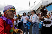 Presidential candidate Luisa Gonzalez of the Revolucion Ciudadana party launches her campaign for the February 2025 election, in Quito