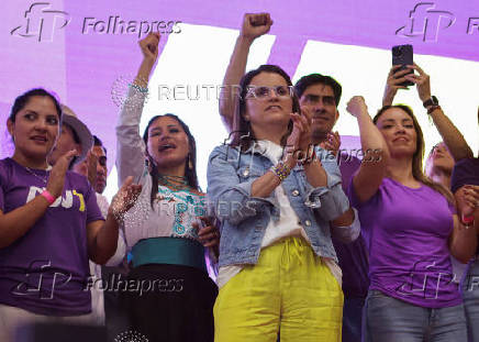 Vice-presidential candidate Maria Jose Pinto starts campaigning for presidential election in Quito