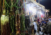 Prayer beads manufacturer in Egypt, popular during season of during the Muslim holy month of Ramadan although the economic crisis and rising prices of raw material in old Islamic Cairo