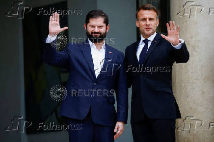 French President Emmanuel Macron meets Chile's President Gabriel Boric in Paris