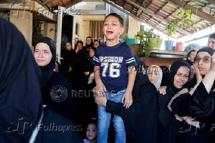 Funeral for Palestinians killed in an Israeli airstrike, in Tubas