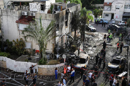 Aftermath of a rocket attack in Kiryat Bialik