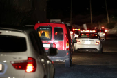 People drive south from Lebanon's southern coastal city Sidon