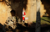 Gorillas receive Christmas boxes containing food at Bioparc Fuengirola, in Fuengirola