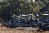 Israeli military activity near the Israel-Gaza border in southern Israel