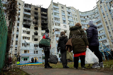 Aftermath of a Russian drone attack in Kyiv region