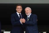 Lula recebe o presidente da Frana, Emmanuel Macron