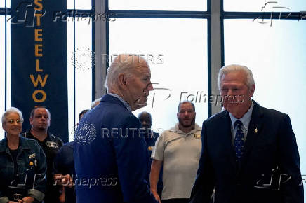 U.S. President Biden visits United Steel Workers headquarters in Pittsburgh