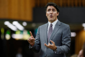 Canada's Prime Minister Justin Trudeau speaks during Question Period in the House of Commons on Parliament Hill in Ottawa