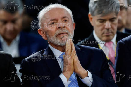 Brazil's President Luiz Inacio Lula da Silva attends the opening of the National Construction Industry meeting at the headquarters of the Brazilian National Confederation of Industry (CNI) in Brasilia