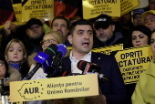 AUR party leader reaction after Romania's Constitutional Court canceled presidential elections