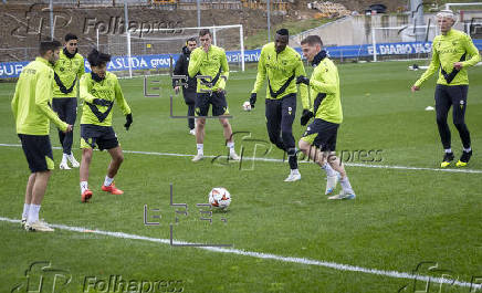 Entrenamiento de la Real Sociedad previo al encuentro frente al Dinamo de Kiev