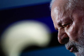 Brazil's President Luiz Inacio Lula da Silva speaks during the opening of the National Construction Industry meeting at the headquarters of the Brazilian National Confederation of Industry (CNI) in Brasilia