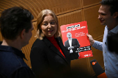 German Chancellor Scholz holds his first campaign speech at an 'election victory' conference of the SPD, in Berlin