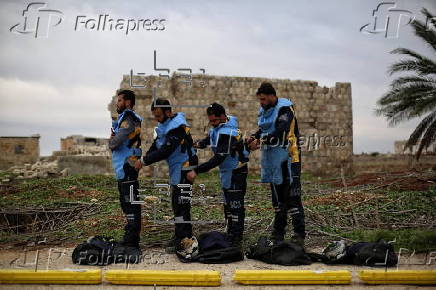 Syrian Civil Defense team clears unexploded ordnance in Idlib countryside